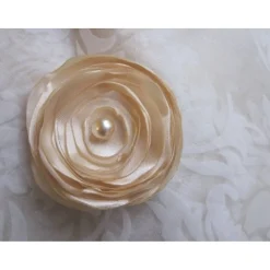 New Haarklammer Beige Creme Hochzeit Brautschmuck "Fleur Beige" Taufe Haarblume Accessoire Brautschmuck