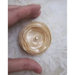 New Haarklammer Beige Creme Hochzeit Brautschmuck "Fleur Beige" Taufe Haarblume Accessoire Brautschmuck