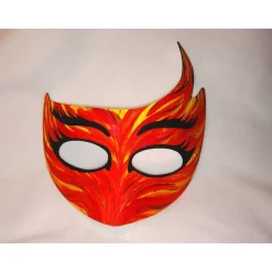 Outlet Halbmaske, Feuervogel, Feuerteufel, Teufel, handbemalt, Tiermaske, Pappmache Masken