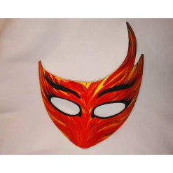 Outlet Halbmaske, Feuervogel, Feuerteufel, Teufel, handbemalt, Tiermaske, Pappmache Masken