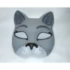 Sale Halbmaske, Katze, grau, Maske, handbemalt, Tiermaske, Pappmache Masken