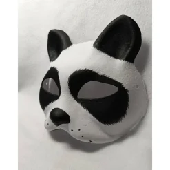 Outlet Halbmaske, Panda, Maske, handbemalt, Tiermaske, Pappmache Masken