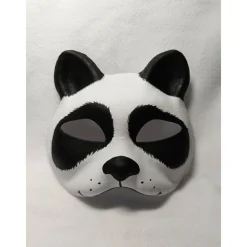 Outlet Halbmaske, Panda, Maske, handbemalt, Tiermaske, Pappmache Masken