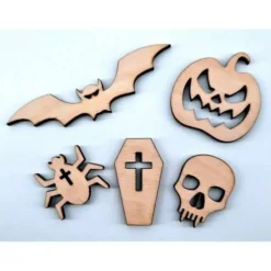 Deko Halloween|Hölzchenfee Halloween Fasching Streudeko 25tlg Deko Holz zum Basteln u. Verzieren Gothic, Karneval Tischdekoration DIY
