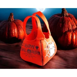 Accessoires|Nelliels Nähstube Halloween Filzbeutel mit süßen Katzengeistern – Trick or Treat Tasche – Handgemacht für Kinder