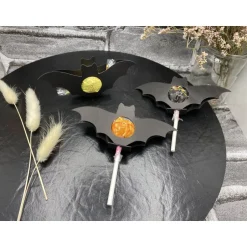 Schokolade & Süßigkeiten|Martinas Bastelei Halloween Fledermaus Lollihalter | Tischdeko | Mitgebsel | Gastgeschenk | Stanzteil