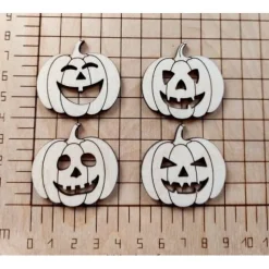 Online Halloween Kürbisse 16-Teile Holz zum Basteln Verzieren Gestalten Streu Tischstreu DIY Monster & Gespenster