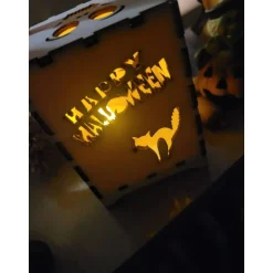 Deko Halloween|AlexandrasKreativwerkstatt Halloween Windlicht, Halloween Lampe, Laterne Halloween Boxen, Spinne, Kürbis, Hexe