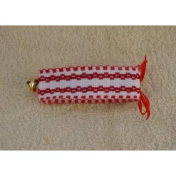 Best Halsband für Osterlamm Aidastoff bestickt, Kreuzstich rot weiß Osterdeko