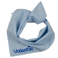 Accessoires|Mein Name Halstuch kariert mit Namen, Baby und Kind Jungen Mädchen Personalisiertes Babyhalstuch kariert / Vichykaro grün blau lil