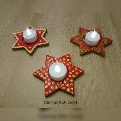Handbemalte Stern Windlicht 3er Set, Windlicht Stern, Weihnachten Dekoration, Stern Windlichter, Weihnachten Windlicht Kerzen & Beleuchtung