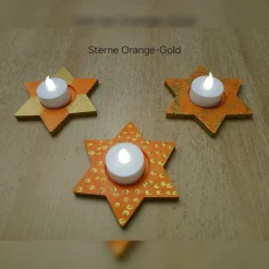 Handbemalte Stern Windlicht 3er Set, Windlicht Stern, Weihnachten Dekoration, Stern Windlichter, Weihnachten Windlicht Kerzen & Beleuchtung