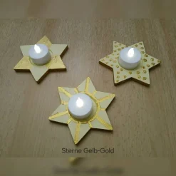 Handbemalte Stern Windlicht 3er Set, Windlicht Stern, Weihnachten Dekoration, Stern Windlichter, Weihnachten Windlicht Kerzen & Beleuchtung