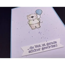 Online Handgefertigte Glückwunschkarte zur Geburt Junge Baby 