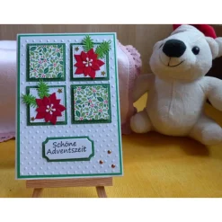 Weihnachtskarten|Wollzottel handgefertigte Grußkarte zum Advent