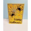 Clearance Handgefertigte Halloweenkarte Happy Halloween Spinnen Spinnennetz - inkl. Einlegeblatt & Umschlag Einladungskarten