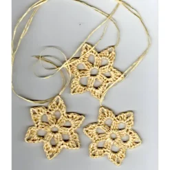Baumschmuck|akkis-flinke-nadeln Handgefertigte Häkelsterne – 7er Set Weihnachtssterne/Schneesterne in Vanille – Baumbehang & Deko