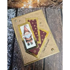 Weihnachtskarten|ShopKunterbunt24 Handgefertigte Weihnachtskarte Weihnachtszwerg  - inkl. Einlegeblatt & Umschlag