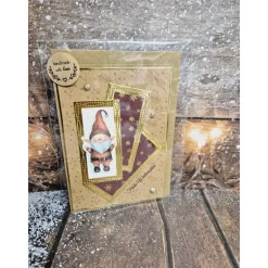 Weihnachtskarten|ShopKunterbunt24 Handgefertigte Weihnachtskarte Weihnachtszwerg  - inkl. Einlegeblatt & Umschlag