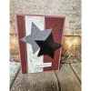 Weihnachtskarten|ShopKunterbunt24 Handgefertigte Weihnachtskarte Sterne rosa beere - inkl. Einlegeblatt & Umschlag