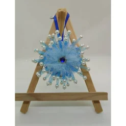 Weihnachtsdeko|Handmade by Svetlana Handgefertigter Anhänger „Eisblume – Himmelblau“, Weihnachtsstern
