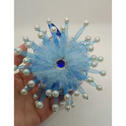 Weihnachtsdeko|Handmade by Svetlana Handgefertigter Anhänger „Eisblume – Himmelblau“, Weihnachtsstern