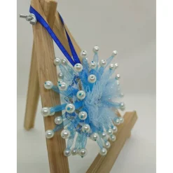 Weihnachtsdeko|Handmade by Svetlana Handgefertigter Anhänger „Eisblume – Himmelblau“, Weihnachtsstern