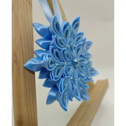 Clearance Handgefertigter Kanzashi-Anhänger „Winterhimmel“, Weihnachtsstern Weihnachtsdeko