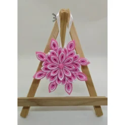 Handgefertigter Kanzashi-Anhänger „Rosenzart“, Weihnachtsstern Weihnachtsdeko