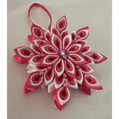 Discount Handgefertigter Weihnachtsstern in Pink-Weiß, Durchmesser ca. 10-11 cm Weihnachtsdeko