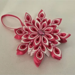 Discount Handgefertigter Weihnachtsstern in Pink-Weiß, Durchmesser ca. 10-11 cm Weihnachtsdeko