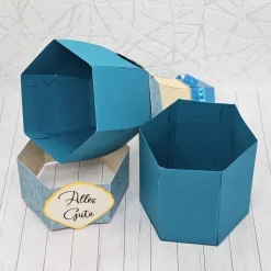 New Handgemachte 3D Geschenkbox "Sektflasche" Maritim | Verpackung für Reise-Gutscheine & Geld | Blau-Türkis | Ca. 21cm Geschenkverpackungen