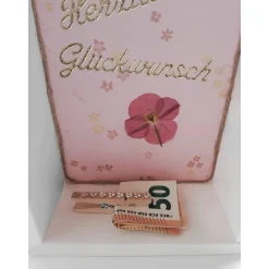 Best Handgemachte Geschenkbox zur Geldgeschenk-Verpackung mit Mohnblüte – Herzlichen Glückwunsch, Unikat, 20,8 x 12,5 x 5 cm Geschenkverpackungen