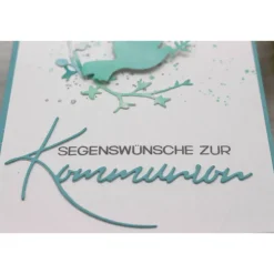 Discount Handgemachte Glückwunschkarte zur Kommunion in Mint und Weiß – Tauben-Motiv für Jungen & Mädchen Glückwunschkarten