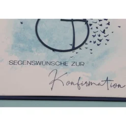 Best Handgemachte Glückwunschkarte zur Konfirmation – Kreuz, türkis-weiß, Unikat Glückwunschkarten