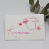 Clearance Handgemachte Kommunionskarte Mädchen – Kreuz im Kreis, rosa-pink, Aquarell, Unikat Glückwunschkarten