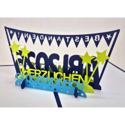 Glückwunschkarten|Typographisch  Karten Handgemachte Pop-up Karte zum Abitur 2026 – mit individuellem 3D-Effekt