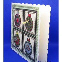Handgemachte Weihnachtskarte mit Mandala-Kugeln & Sticker Charms – Einzigartig & personalisierbar Weihnachtskarten