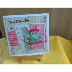 Weihnachtskarten|Wollzottel Handgemachte Weihnachtskarte mit Maus,