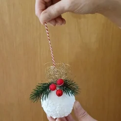 Handgemachte Weihnachtskugeln 2er Set, Schnee Weihnachtskugeln, Schnee Weihnachtsschmuck, Winter Weihnachtsdeko Baumschmuck