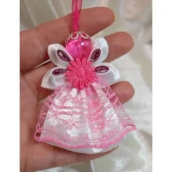Sale Handgemachter Weihnachtsengel in Pink – festlich und elegant Baumschmuck
