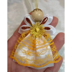 Baumschmuck|Handmade by Svetlana Handgemachter Weihnachtsengel in Orange – festlich und elegant