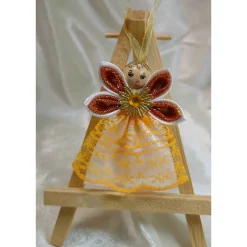 Baumschmuck|Handmade by Svetlana Handgemachter Weihnachtsengel in Orange – festlich und elegant