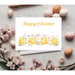 Clearance Happy Easter Ostergrußkarte, Hühner Osterkarte, Osterkarte mit Umschlag, Ostergrußkarte mit Hühnern, Grußkarte zu Ostern Osterkarten