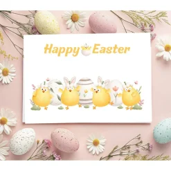 Clearance Happy Easter Ostergrußkarte, Hühner Osterkarte, Osterkarte mit Umschlag, Ostergrußkarte mit Hühnern, Grußkarte zu Ostern Osterkarten