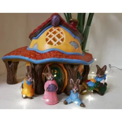 Best Hasen Haus aus Keramik zum Beleuchten Osterhasen