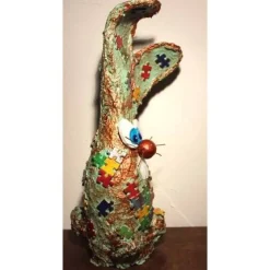 Clearance Hasenfigur PUZZLEHASE handgefertigte Künstler-Figur Geschenk für Puzzlefans Geldgeschenk zu Ostern Osterhase Osterdeko Osterhasen