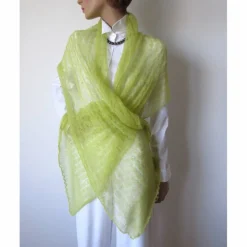 Brautstolen & -Boleros|Nica Weingartner hellgrüne Mohair Stola für Hochzeit, gestrickter Sommer-Schal Frauen, leichtes Schultertuch, Geburtstagsgeschenk für sie