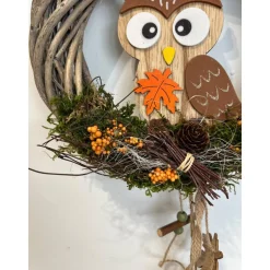 Discount Herbstkranz Türkranz Türschmuck Türdeko Eule Herbstdeko Herbst