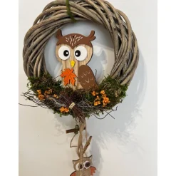 Discount Herbstkranz Türkranz Türschmuck Türdeko Eule Herbstdeko Herbst